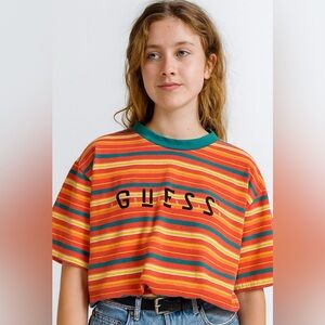 Guess Vintage Striped T-Shirt Medium
